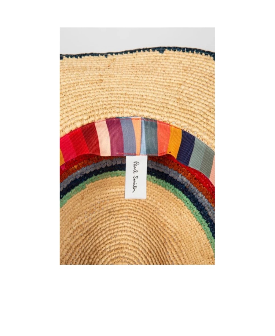 Ps By Paul Smith Interwoven Raffia Sun Hat In Beige