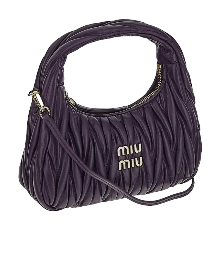 Miu Miu Mini Wander Quilted Leather Hobo Bag In Black