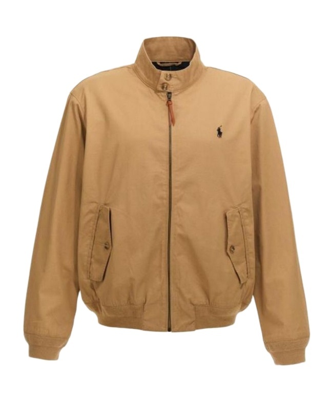 Polo Ralph Lauren Embroidered Logo Bomber Jacket In Neutral