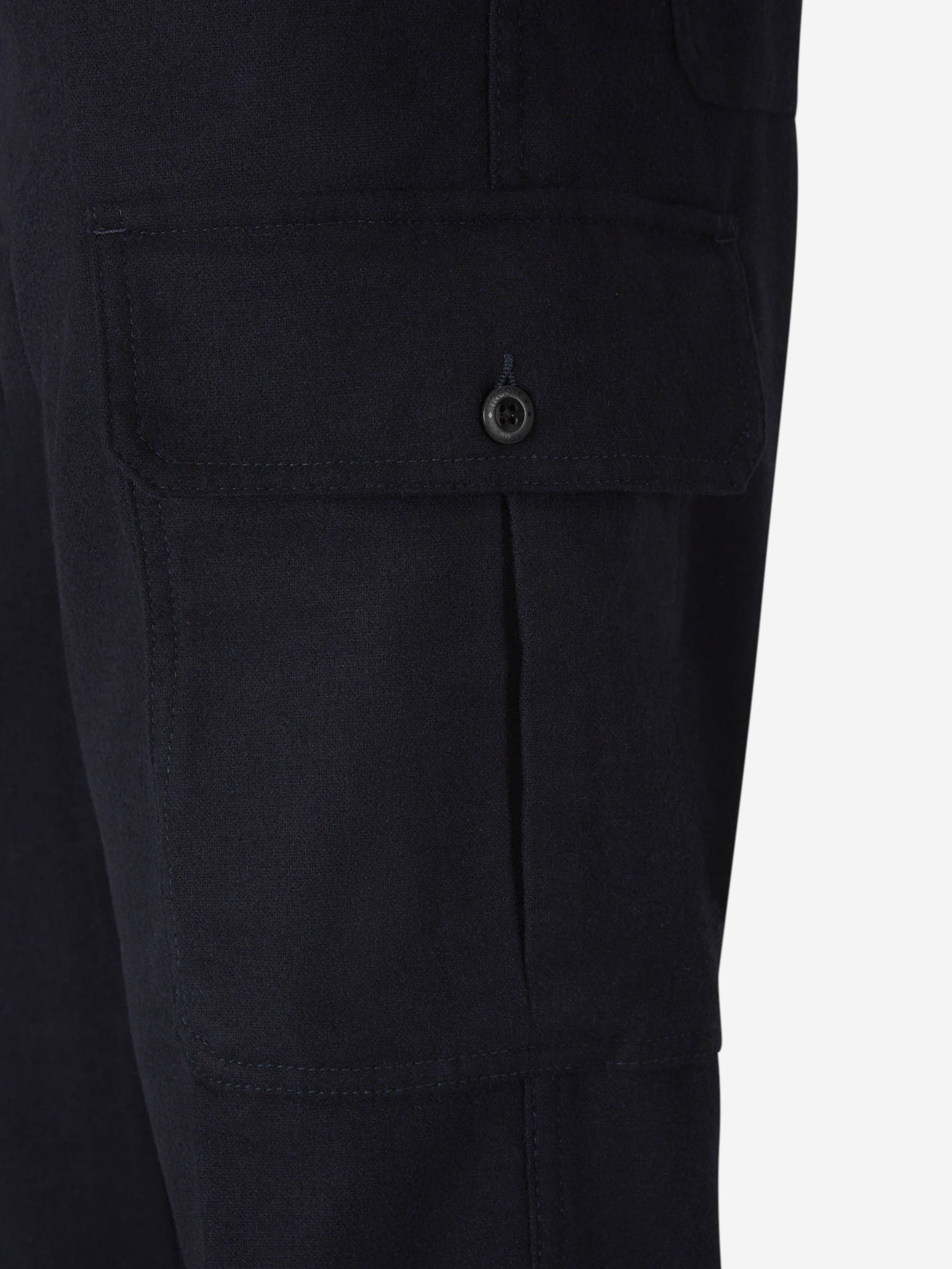 Incotex Cargo Flannel Trousers In Black