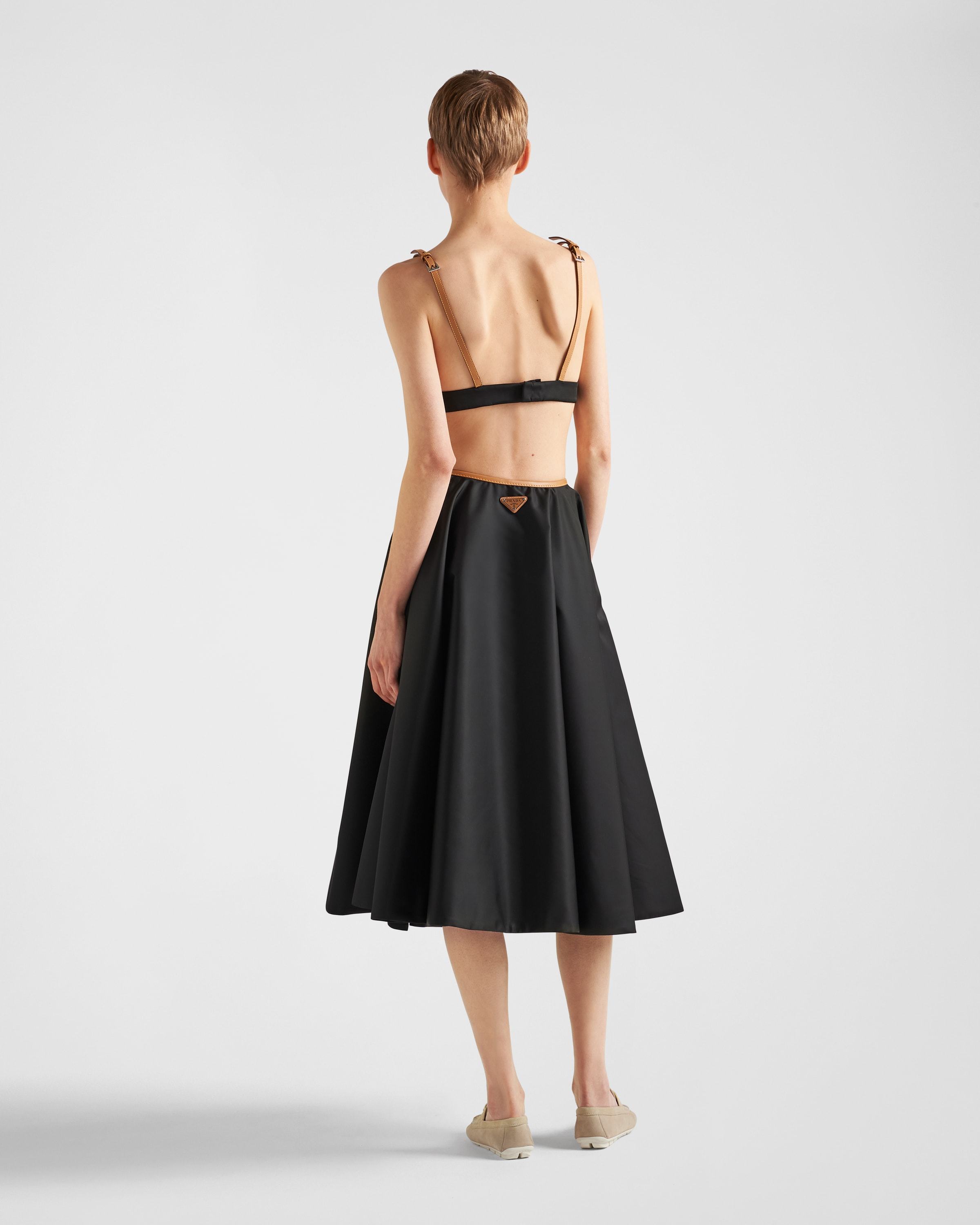 Prada Re-nylon Midi Skirt In Black
