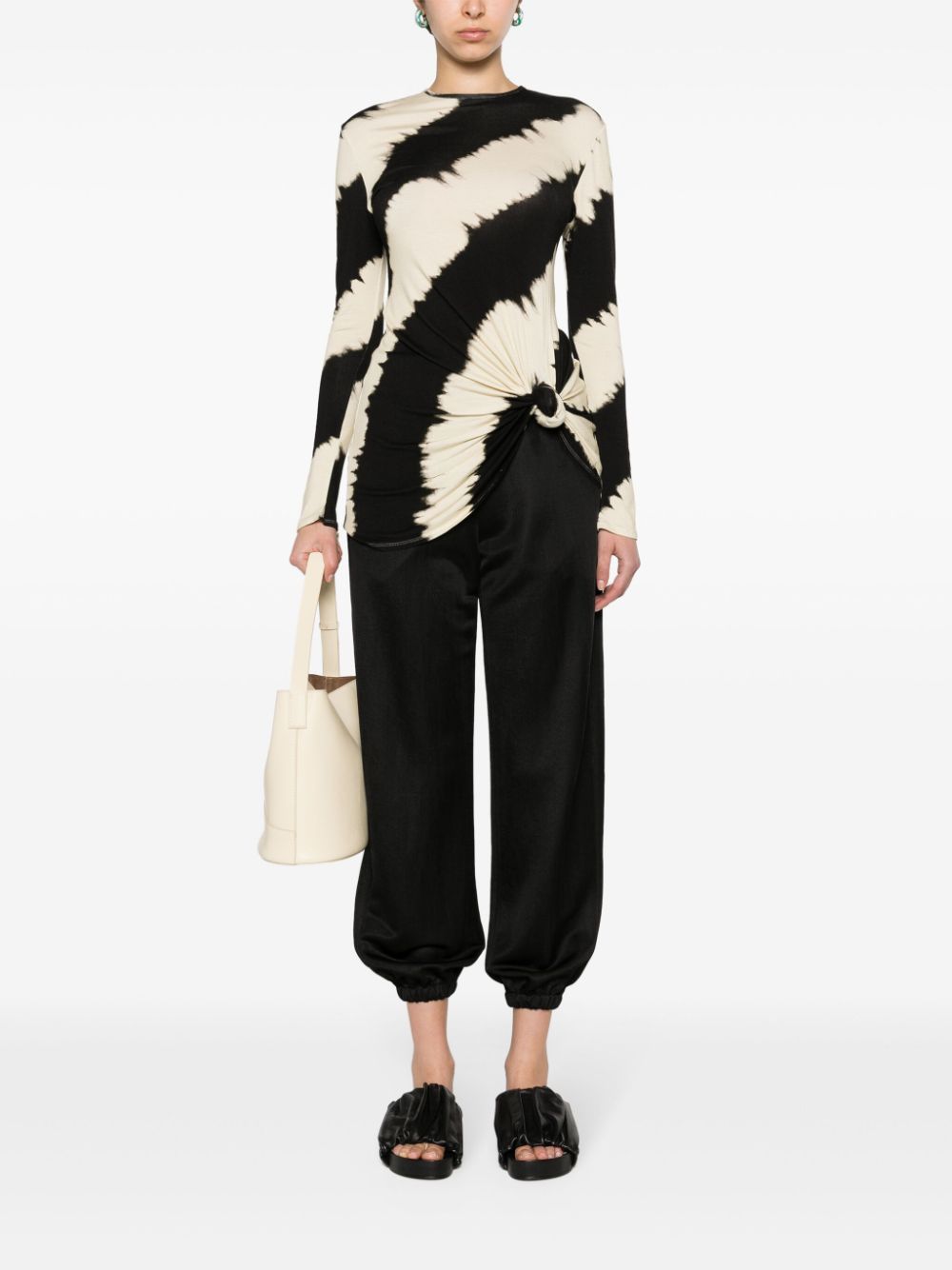 Jil Sander High-waist Tapered Trousers In Black