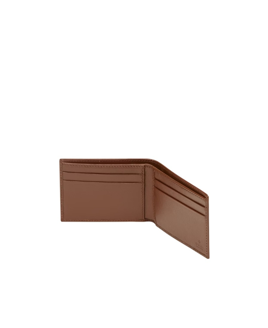 Gucci Half-fold Wallet With Printed Logo In Nude