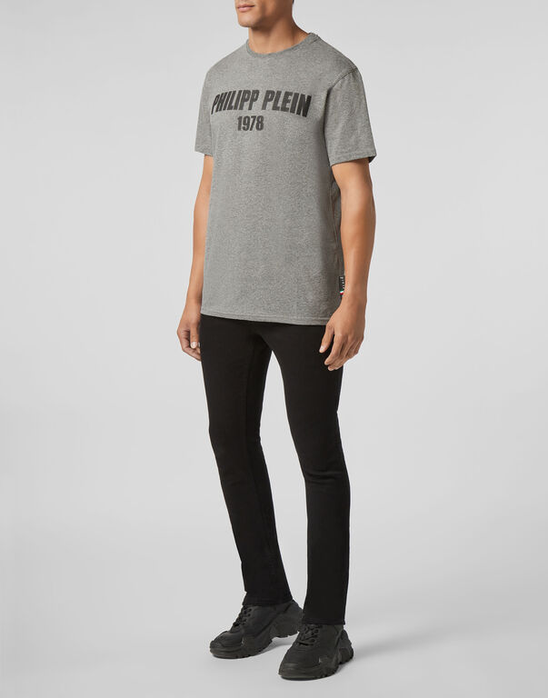 Philipp Plein T-shirt Round Neck Ss Pp1978 In Gray