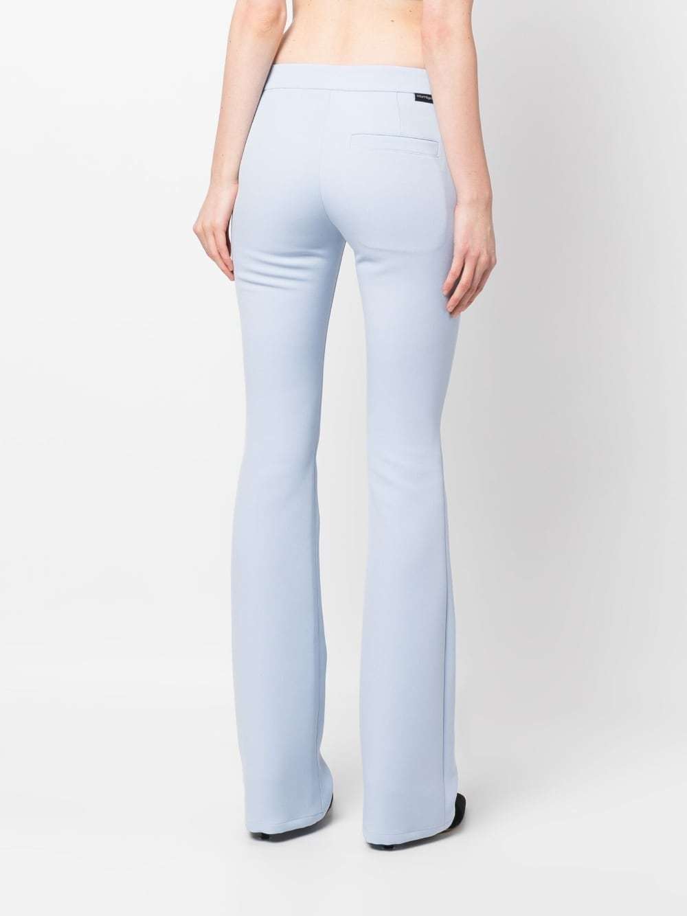 Courrèges Mid-rise Flared Trousers In Blue