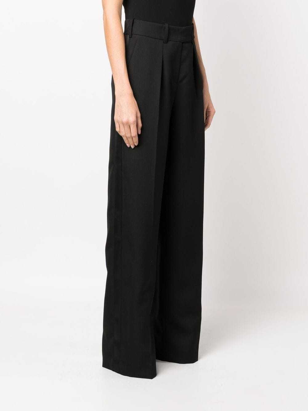 Alexandre Vauthier High Waist Wool Tailored Trousers In Black