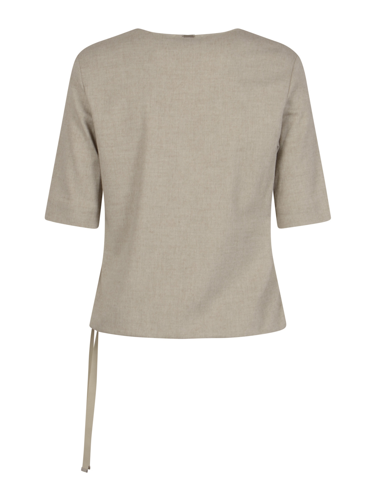 Herno V-neck Top With Side Tie In Gray