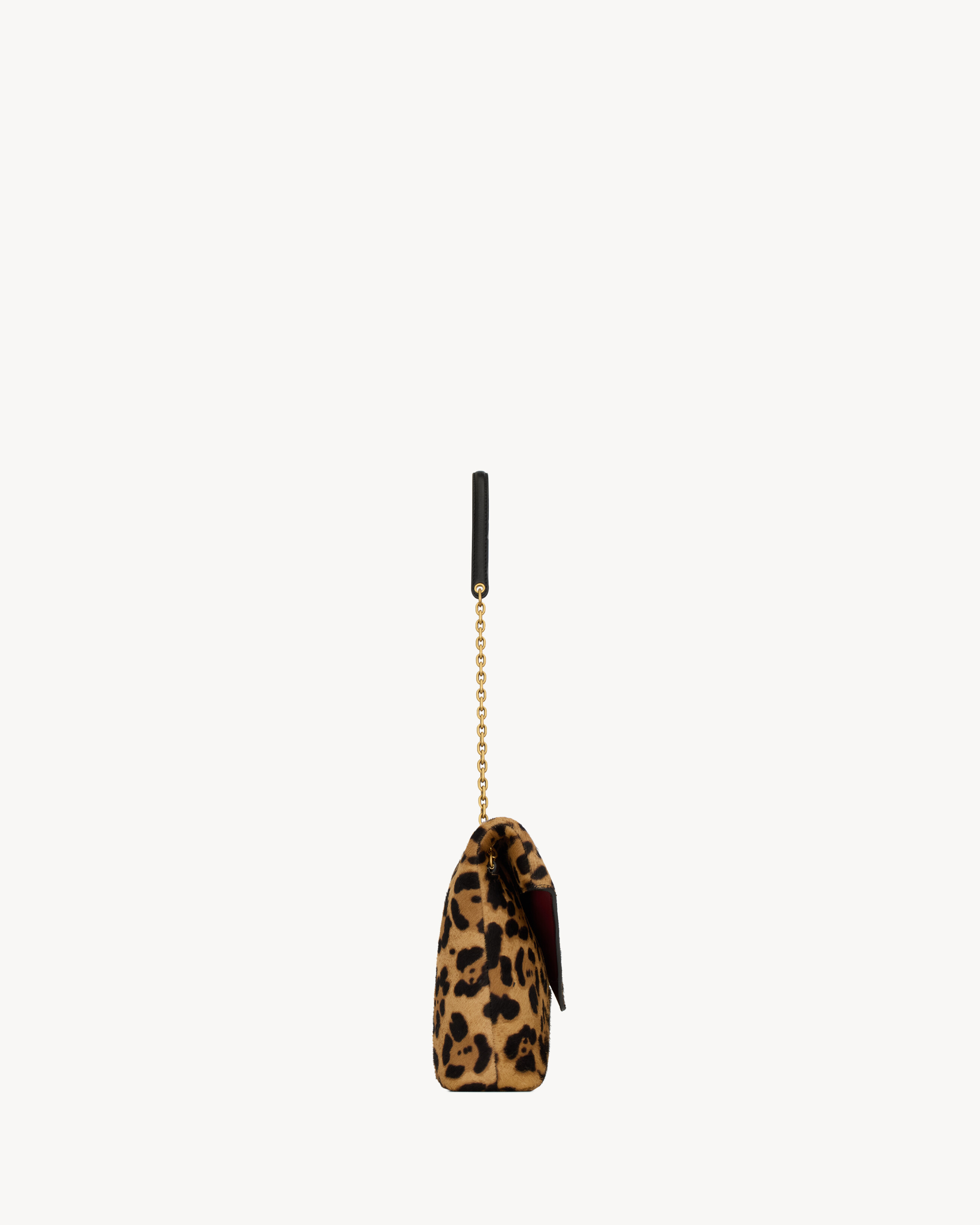 Saint Laurent Cassandre Large Pouch On Chain In Pony Hair Leather In Multi