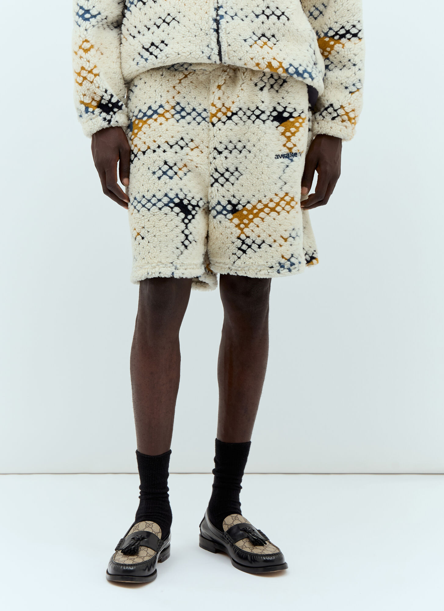 Awake Printed Shorts In White