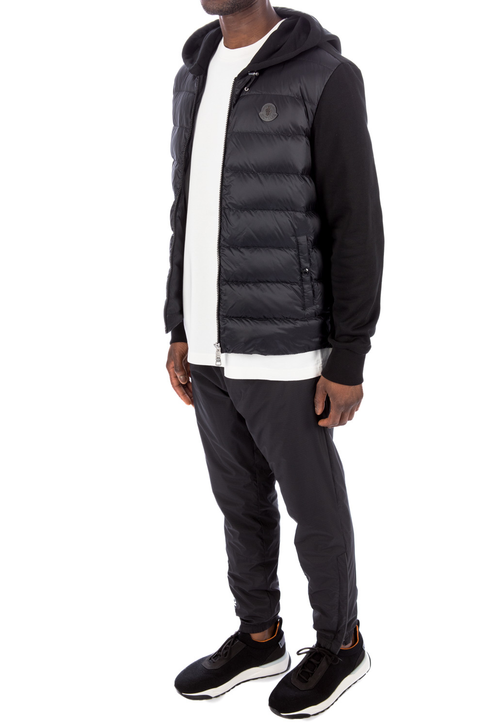 Moncler Hybrid Hooded Jacket In Black