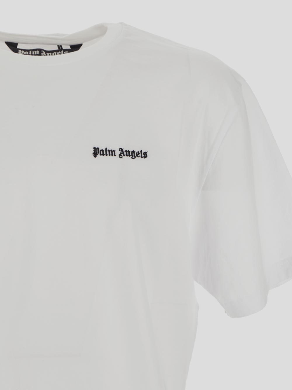 Palm Angels White T-shirt With Frontal Logo In White