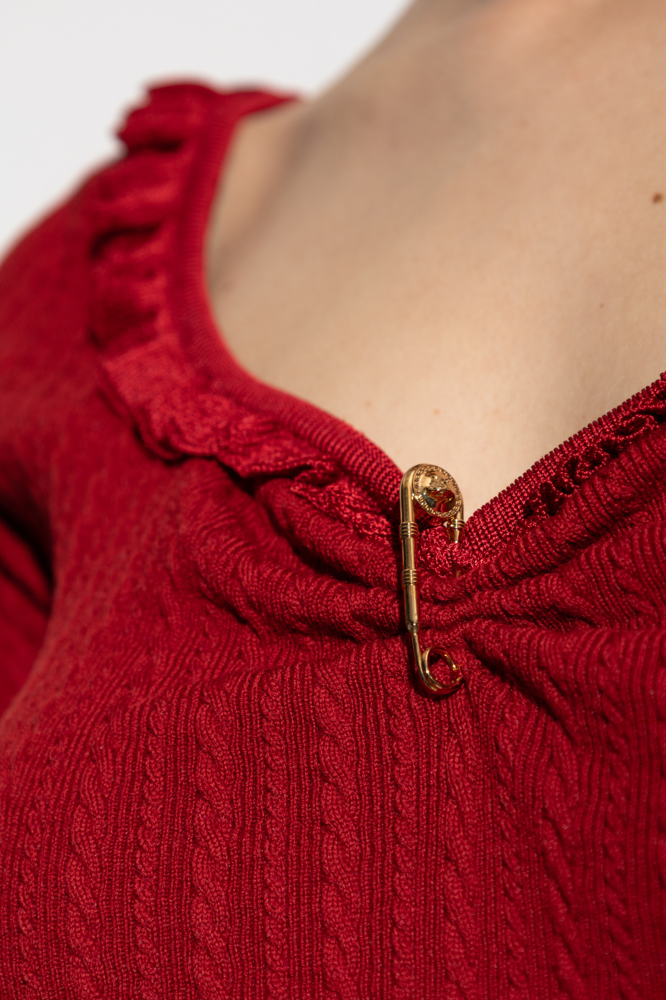 Versace Decorative Gender Pin Top In Red