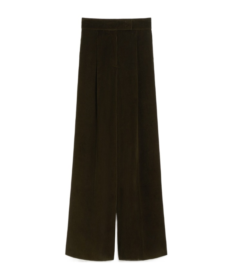 Max Mara High Waist Loose Fit Wide Leg Trousers In Green