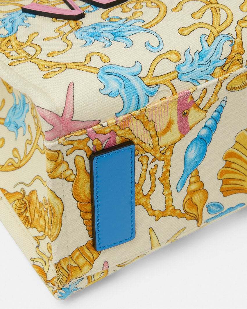 Versace Underwater Barocco Canvas Tote Bag
