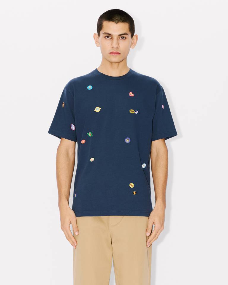 Kenzo Fruit Stickers Cotton T-shirt In Black