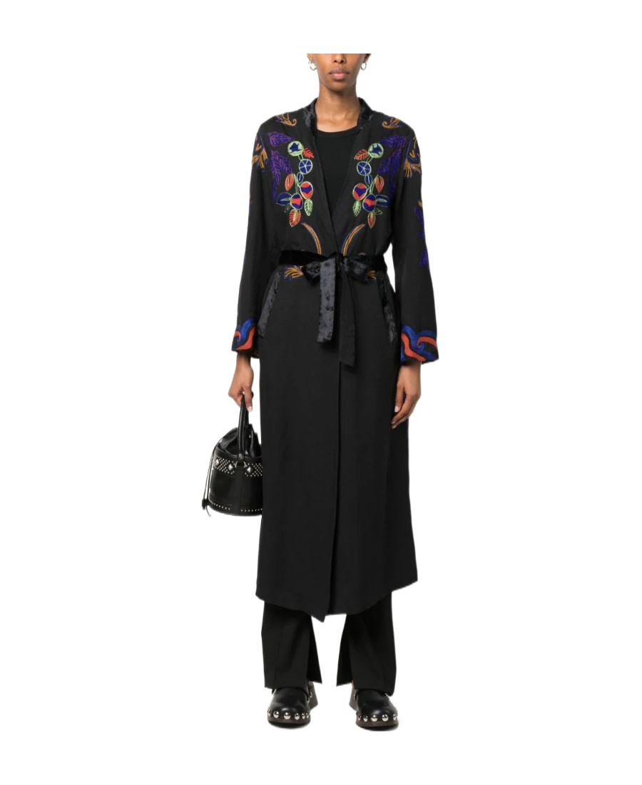 Forte Forte Embroidered Coat In Black
