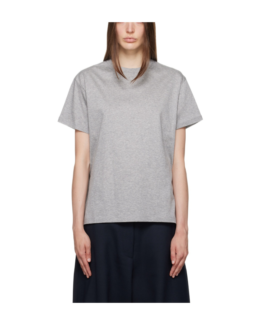 Studio Nicholson T-shirt With Round Neck And Short Sleeves In Gray