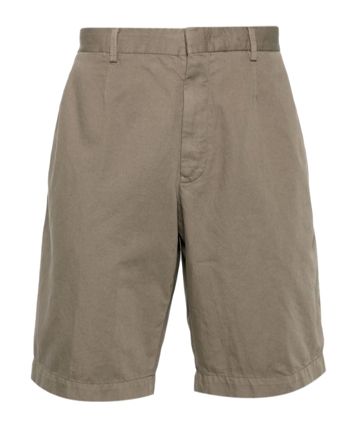 Zegna Cotton-blend Chino Shorts In Gray