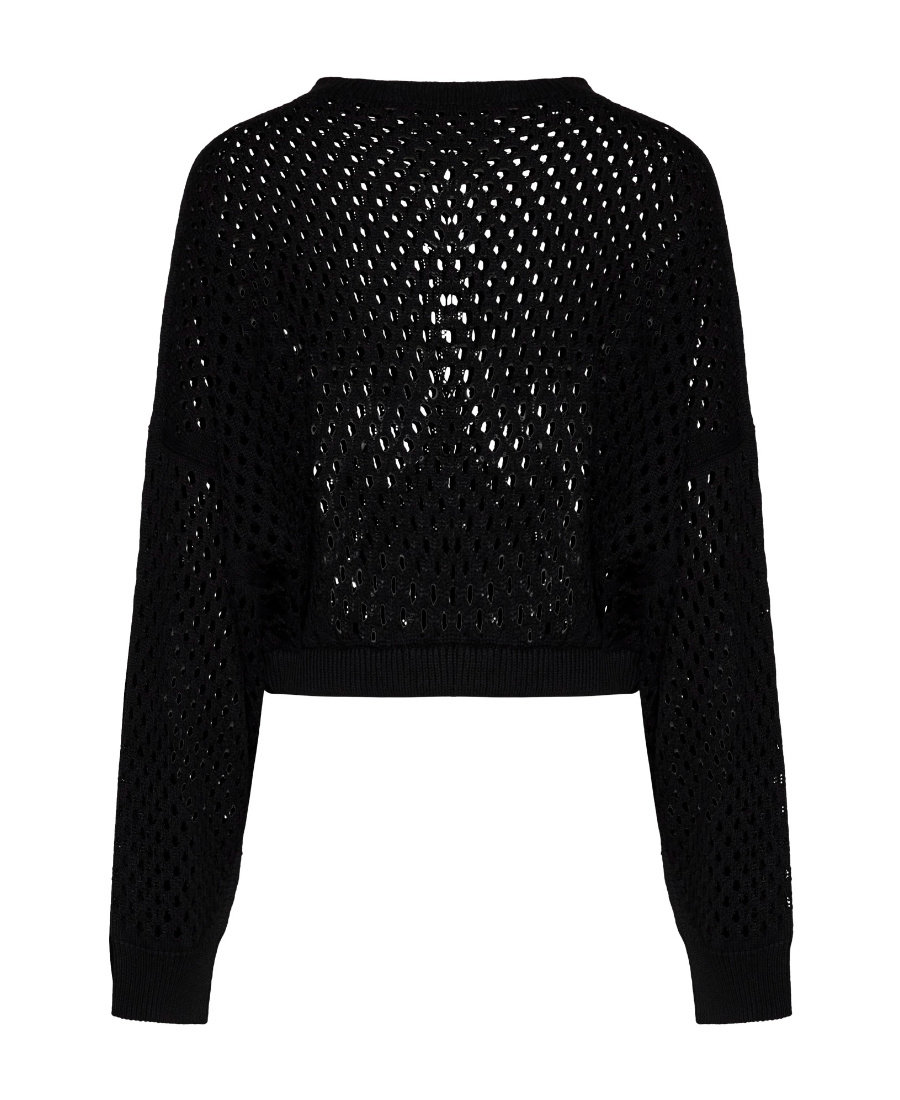 SEMICOUTURE DROP-SHOULDER OPEN-KNIT JUMPER