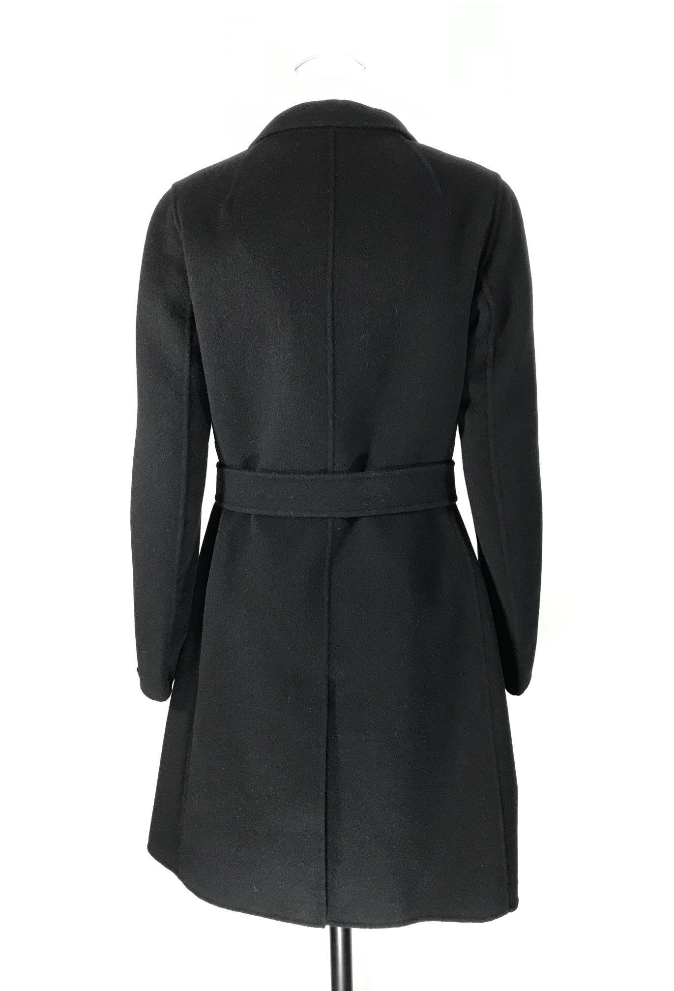 Max Mara Long-sleeved Lace-up Coat In Black