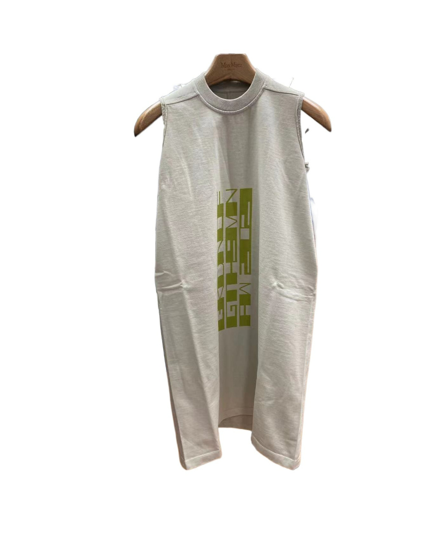 Rick Owens Drkshdw Sleeveless Printed Vest Dress In Gray