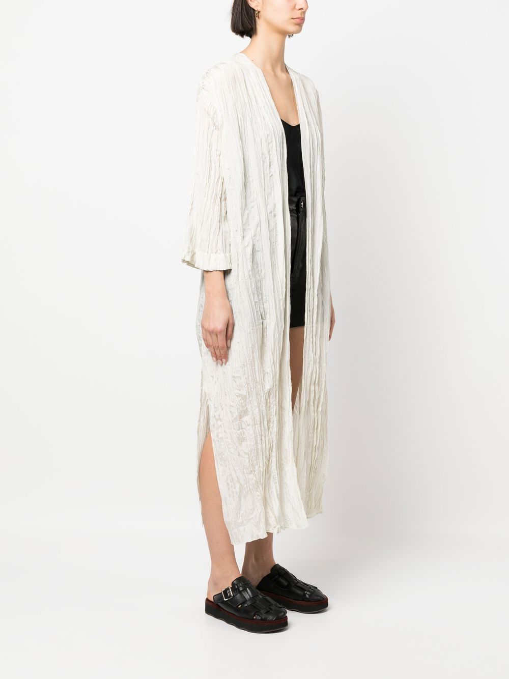 Alysi Silk Trench Coat In White