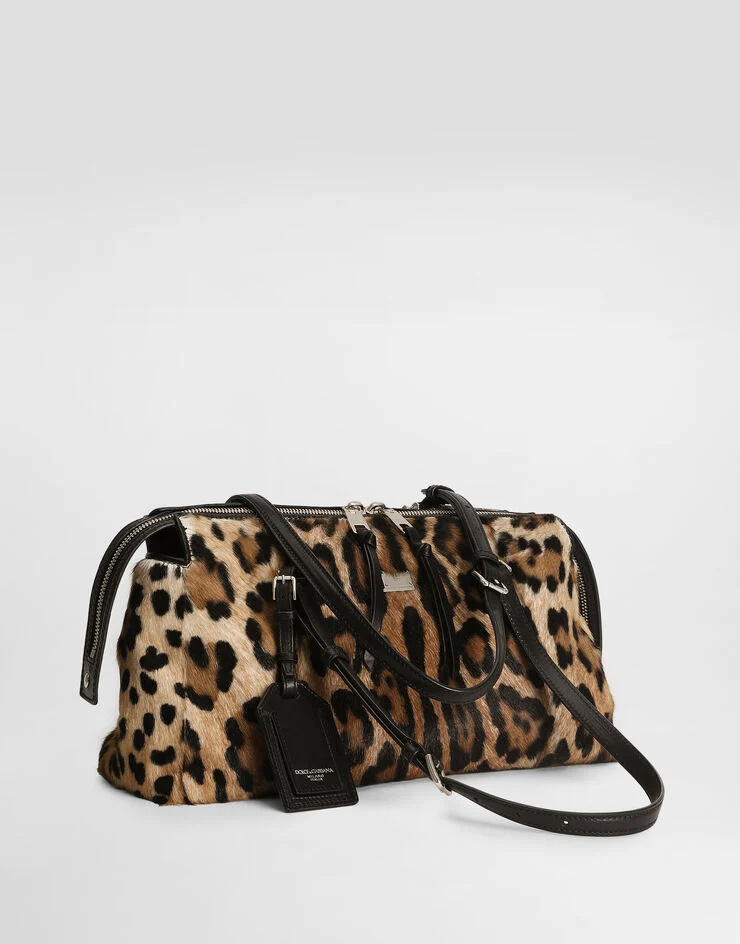 Dolce & Gabbana Leo-print Vittoria Bag In Brown