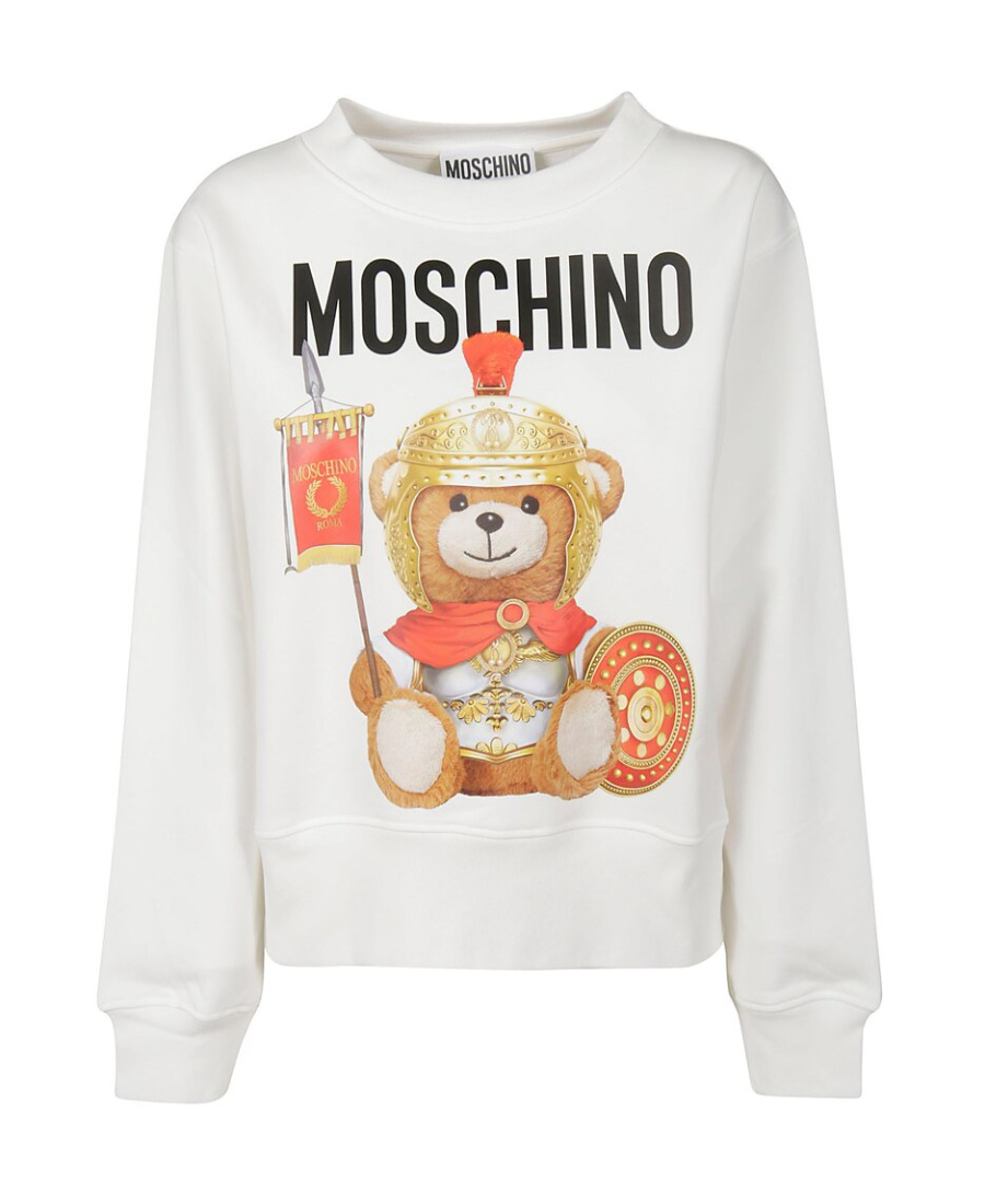 Moschino Teddy Bear Printed Sweater In Nude