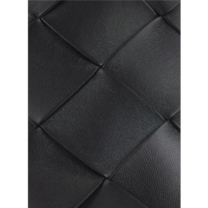 Bottega Veneta Intreciato Knitted Mini Shoulder Bag In Black