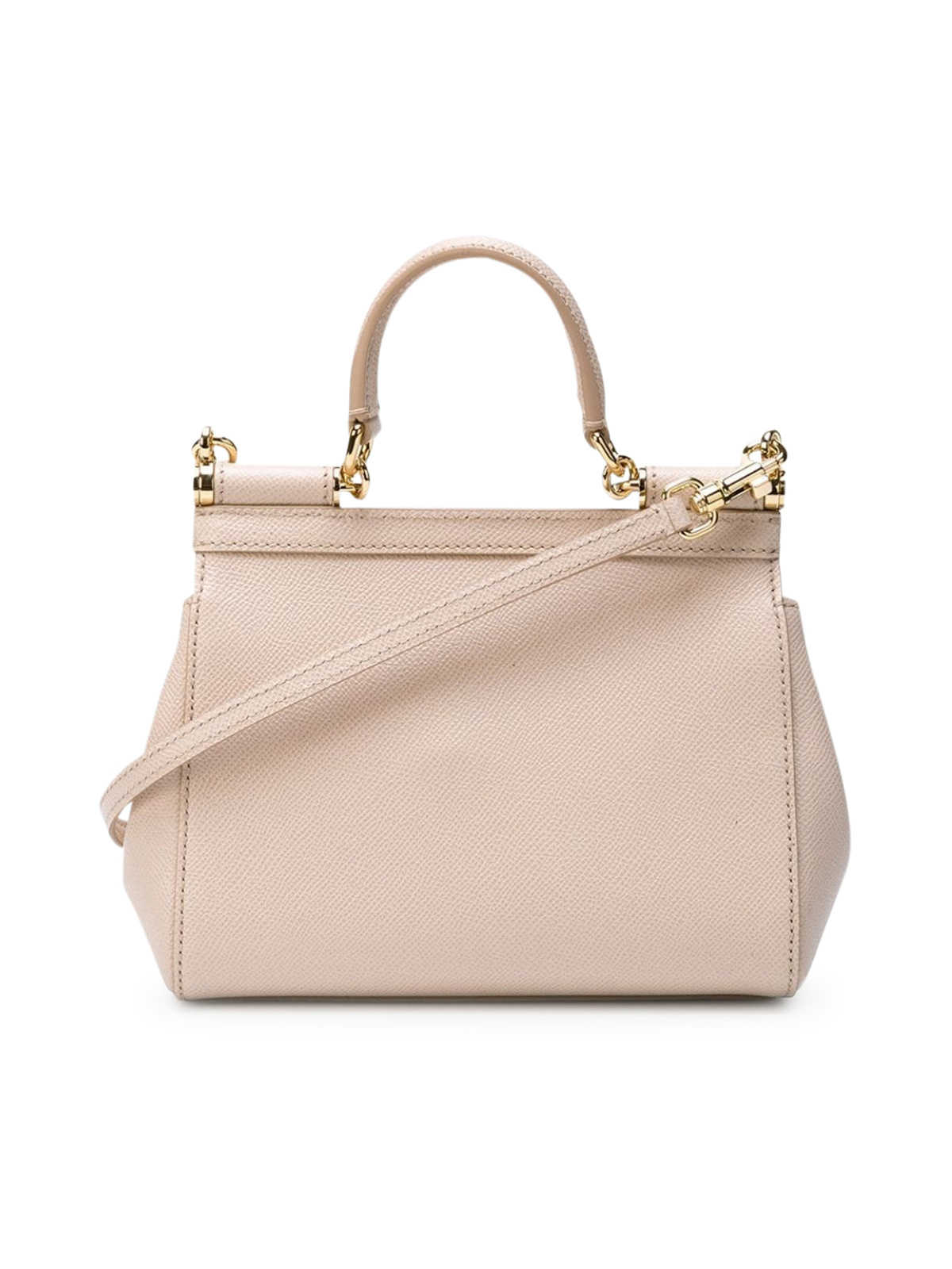 Dolce & Gabbana Small Sicily Leather Tote Bag In Nude