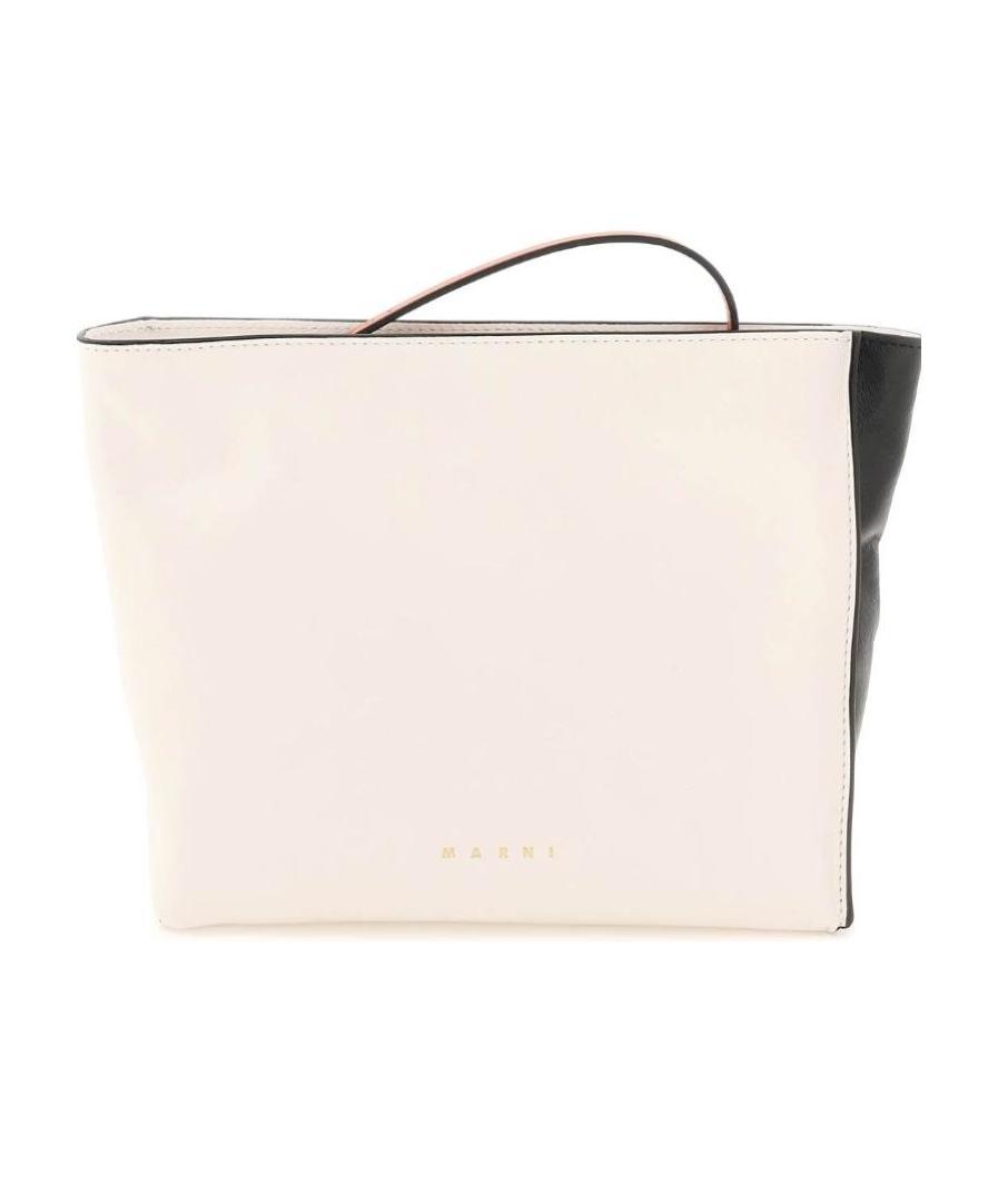 MARNI LOGO-PRINT DETAIL CLUTCH BAG 