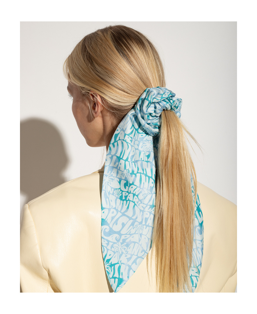 Lanvin Logo-pattern Scrunchie In White