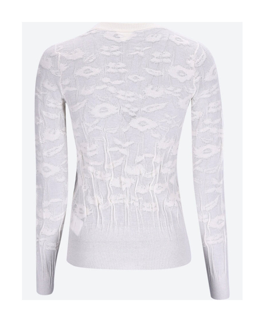 Bottega Veneta Round-neck Long-sleeved Sweater In White