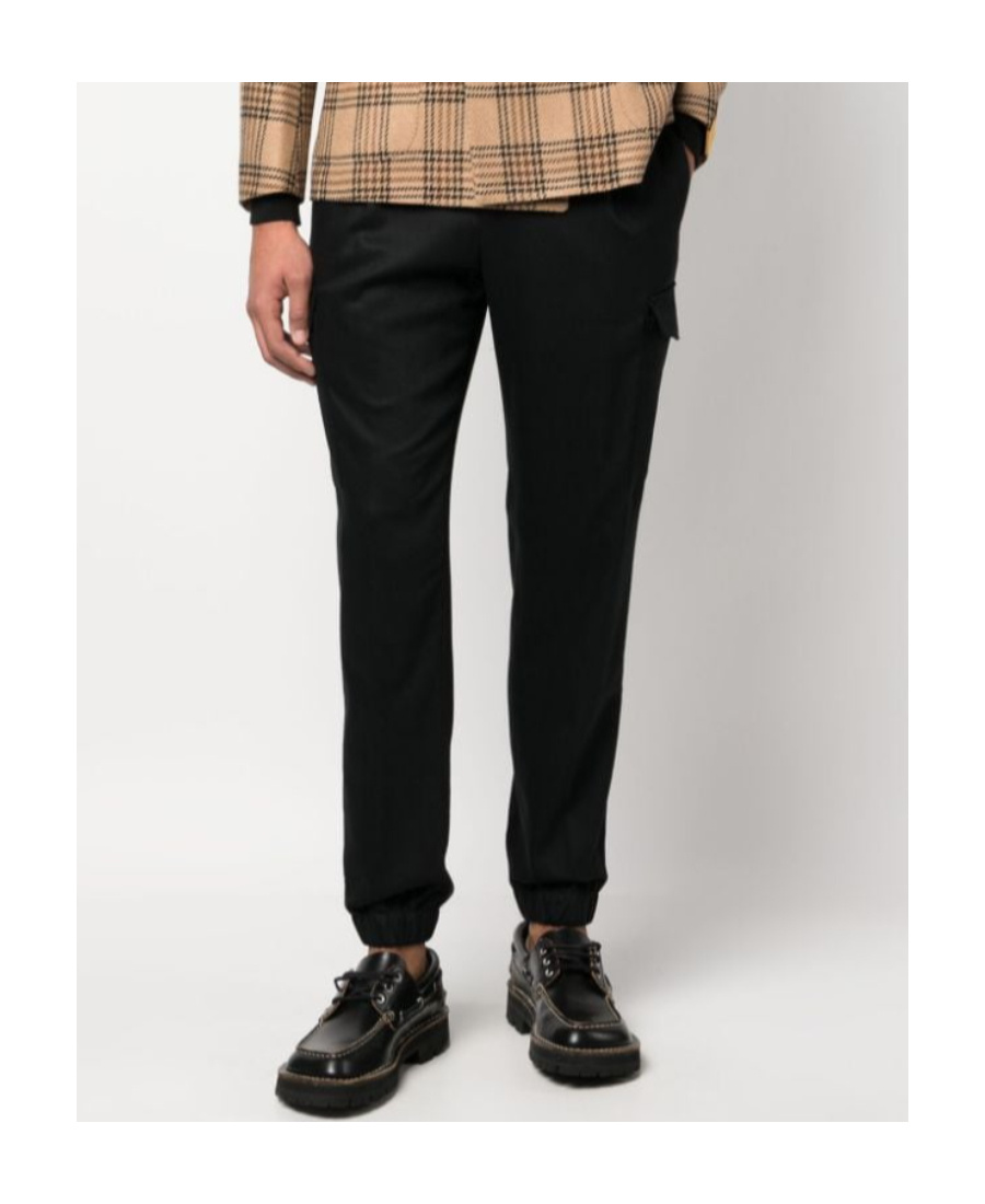 Pt Torino Cargo-pocket Tapered Trousers In Black