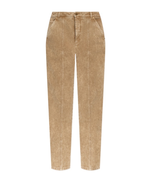 Moschino Belt Loop Denim Trousers In Brown