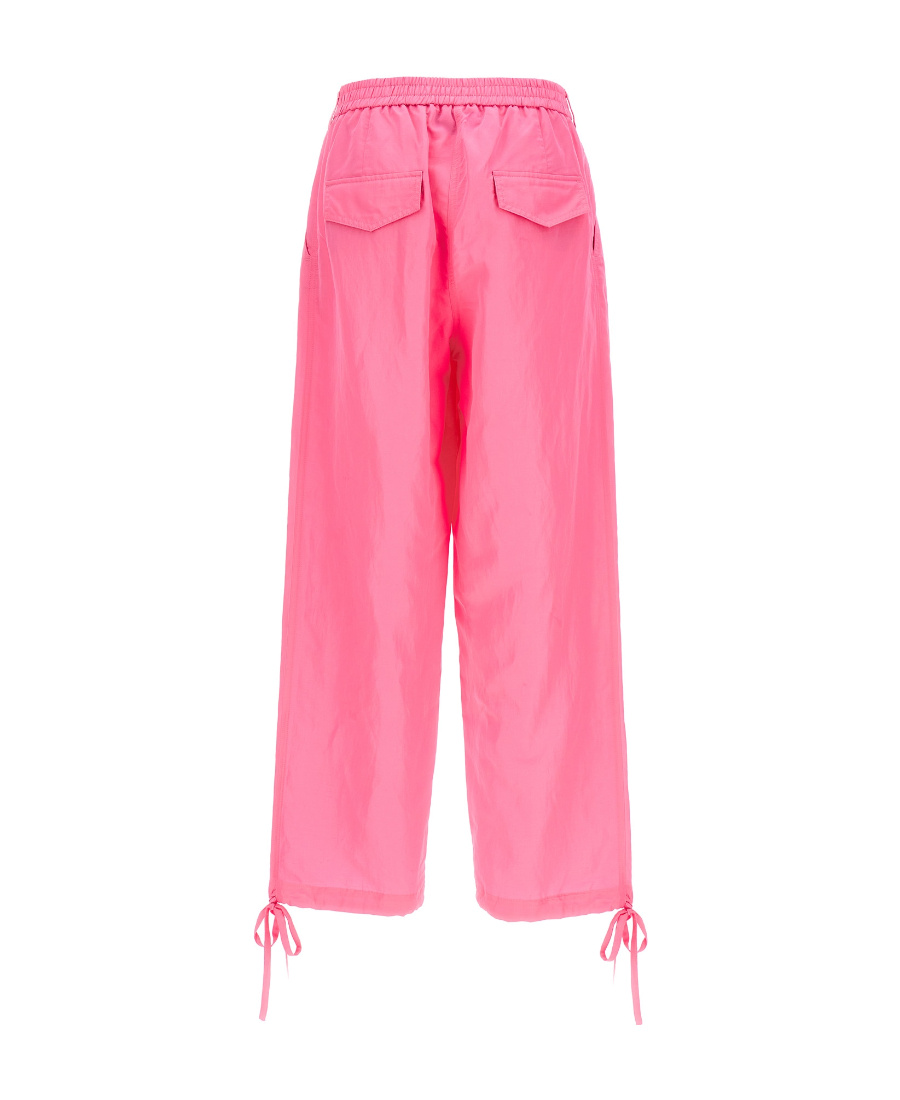 Msgm Elasticated-ankles Wide-leg Trousers In Pink