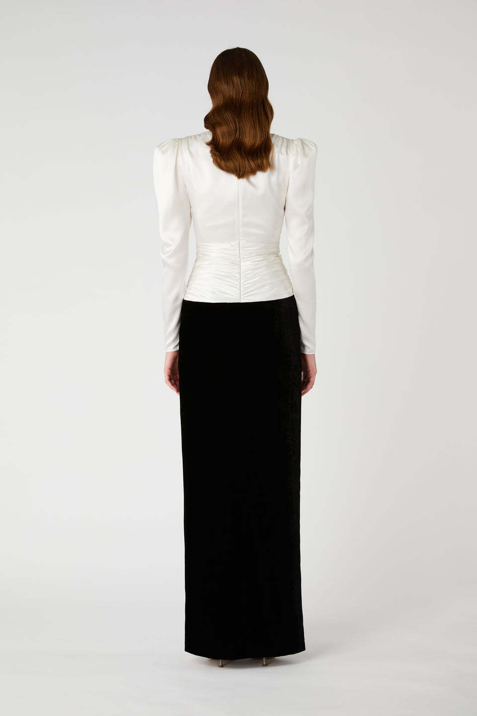 Shop Alessandra Rich Bow-detail Colourblock Gown In Black