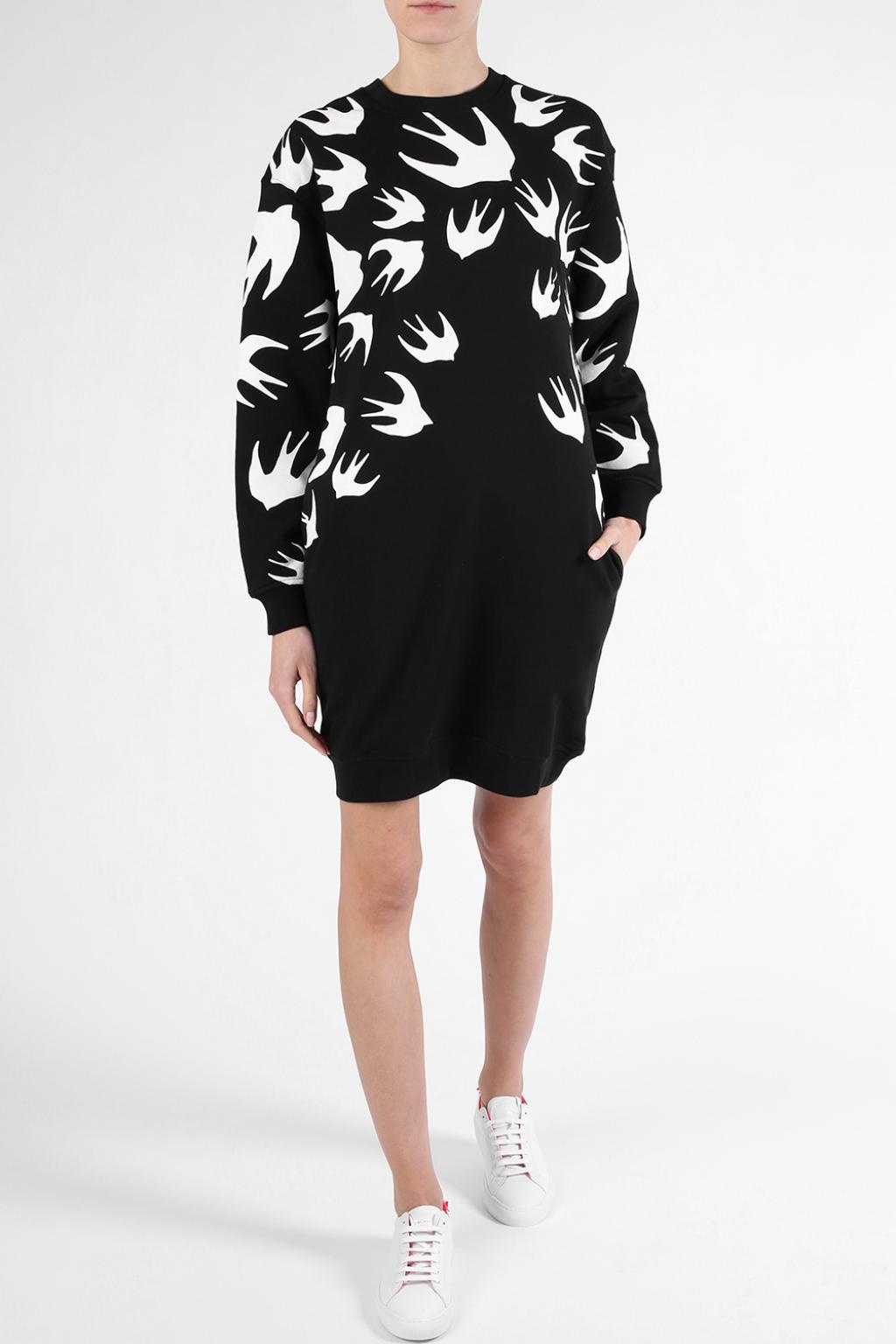 Mcq By Alexander Mcqueen Printed Mini Dress In Black