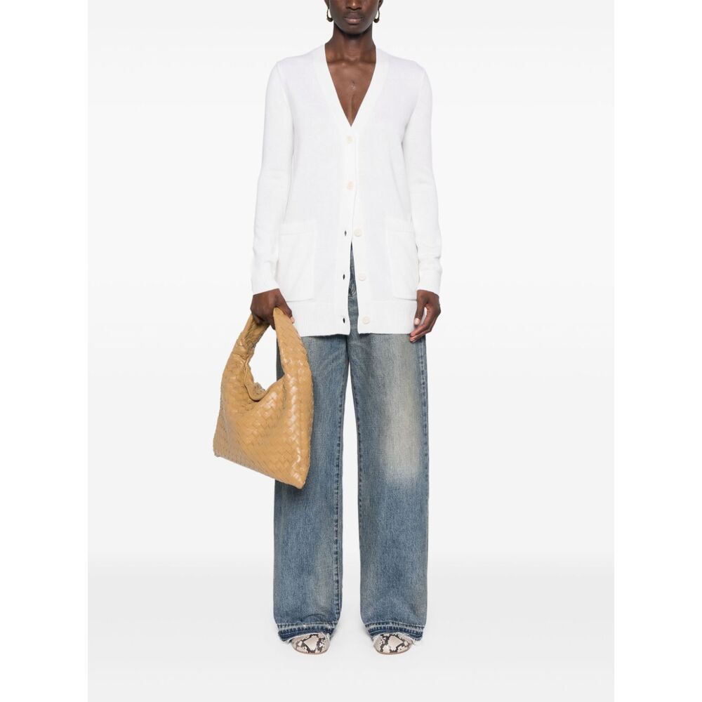 Max Mara Wool And Cashmere Blend Cardigan In White