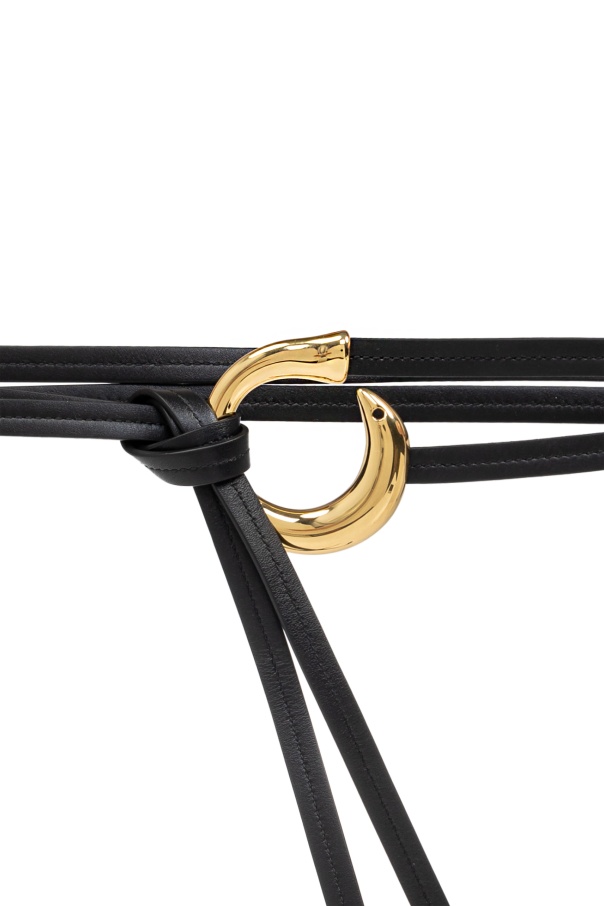 Bottega Veneta Cintura Leather Wrap Belt In Black