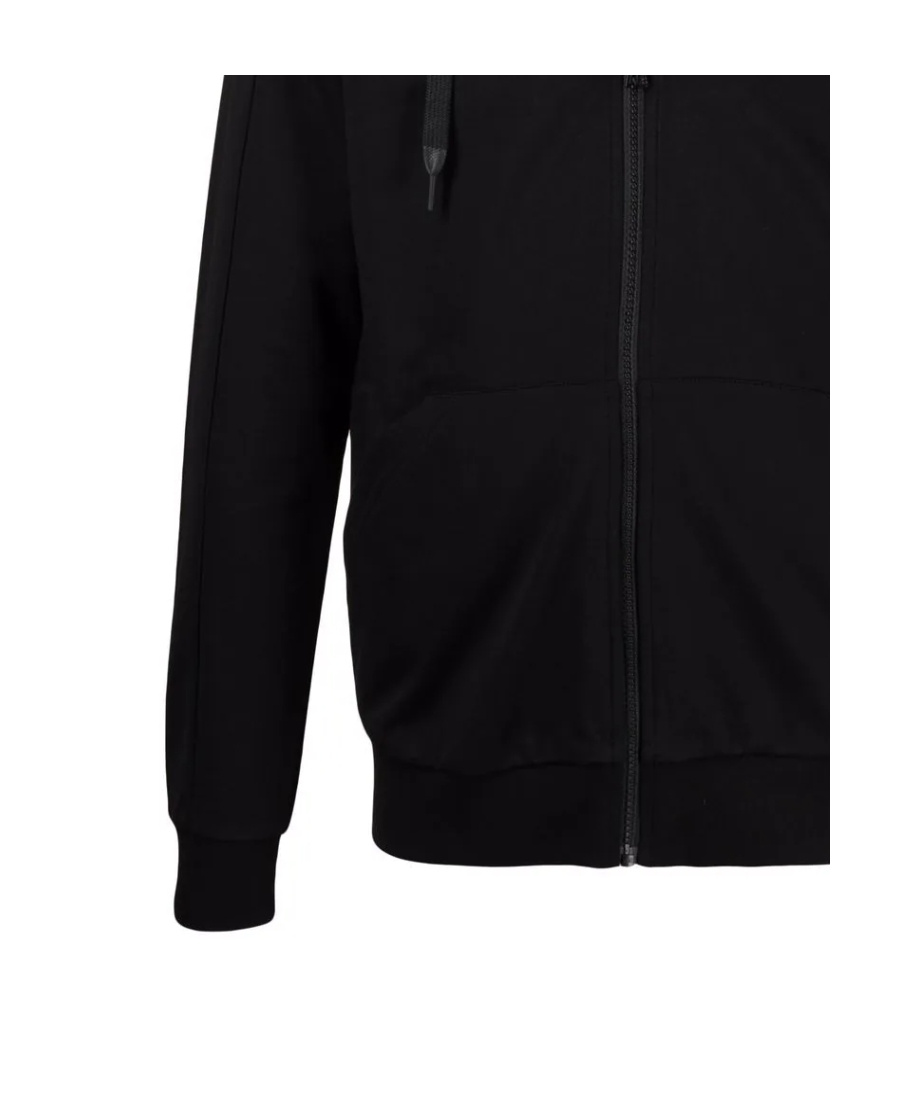 Ea7 Logo-print Zip-up Hoodie In Black