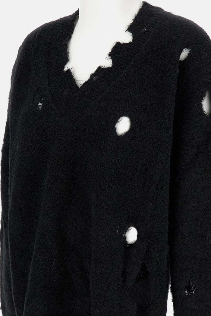 Junya Watanabe Wool Knit Blend Pullover In Black