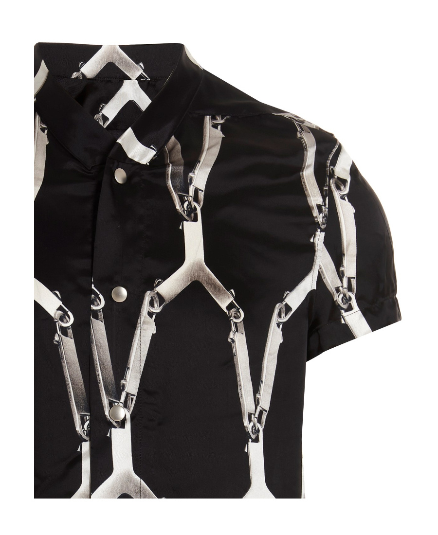 Rick Owens Printed Button Shirt In Black
