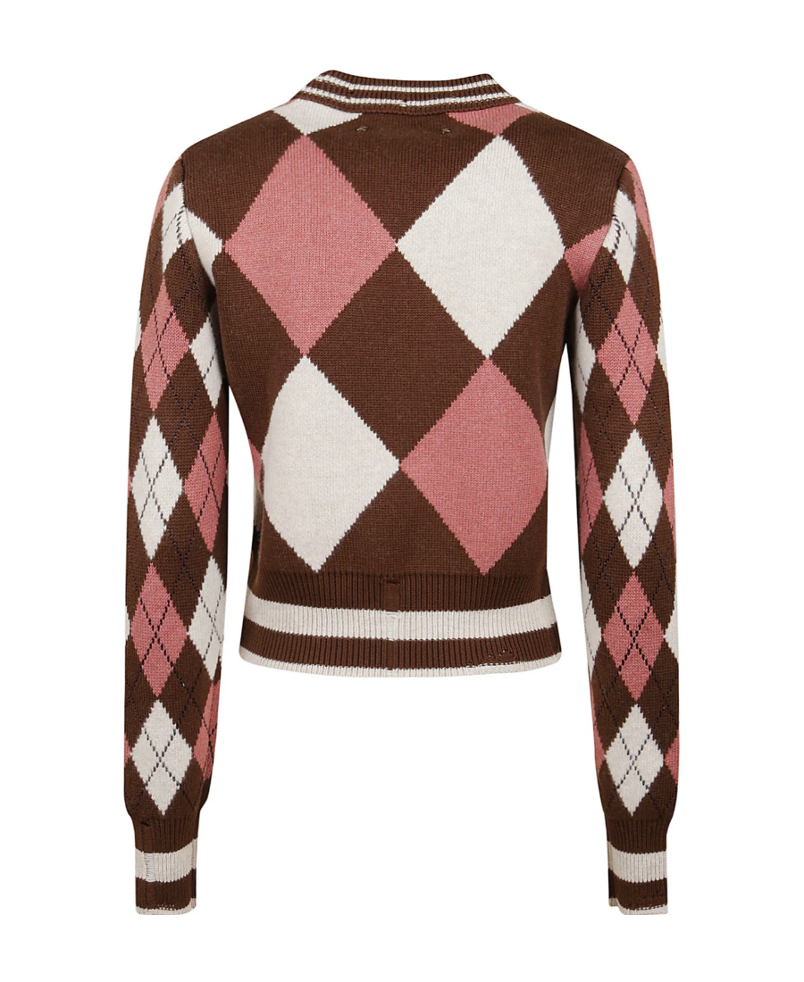 Golden Goose Intarsia-knit Long-sleeve Jumper In Brown