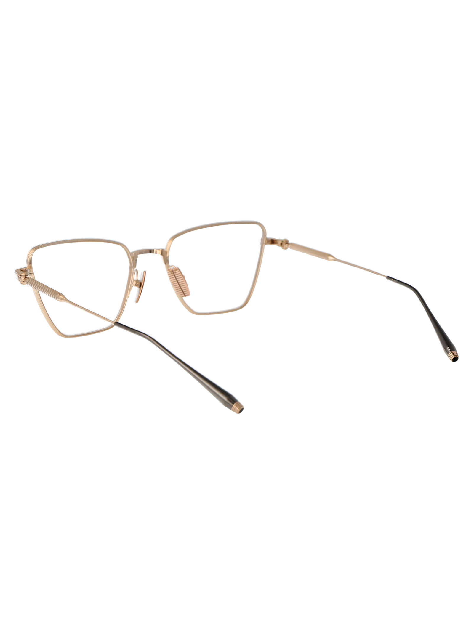Akoni Vega Glasses In Brushed White Gold/black Rhodium