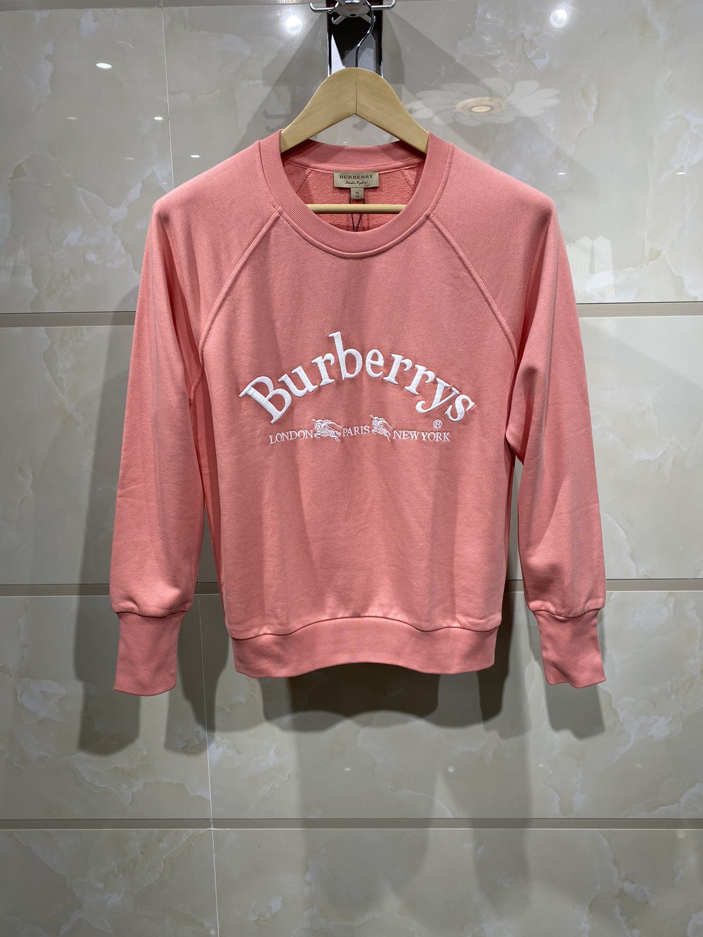 Burberry Logo Round Neck Sweater In Pink