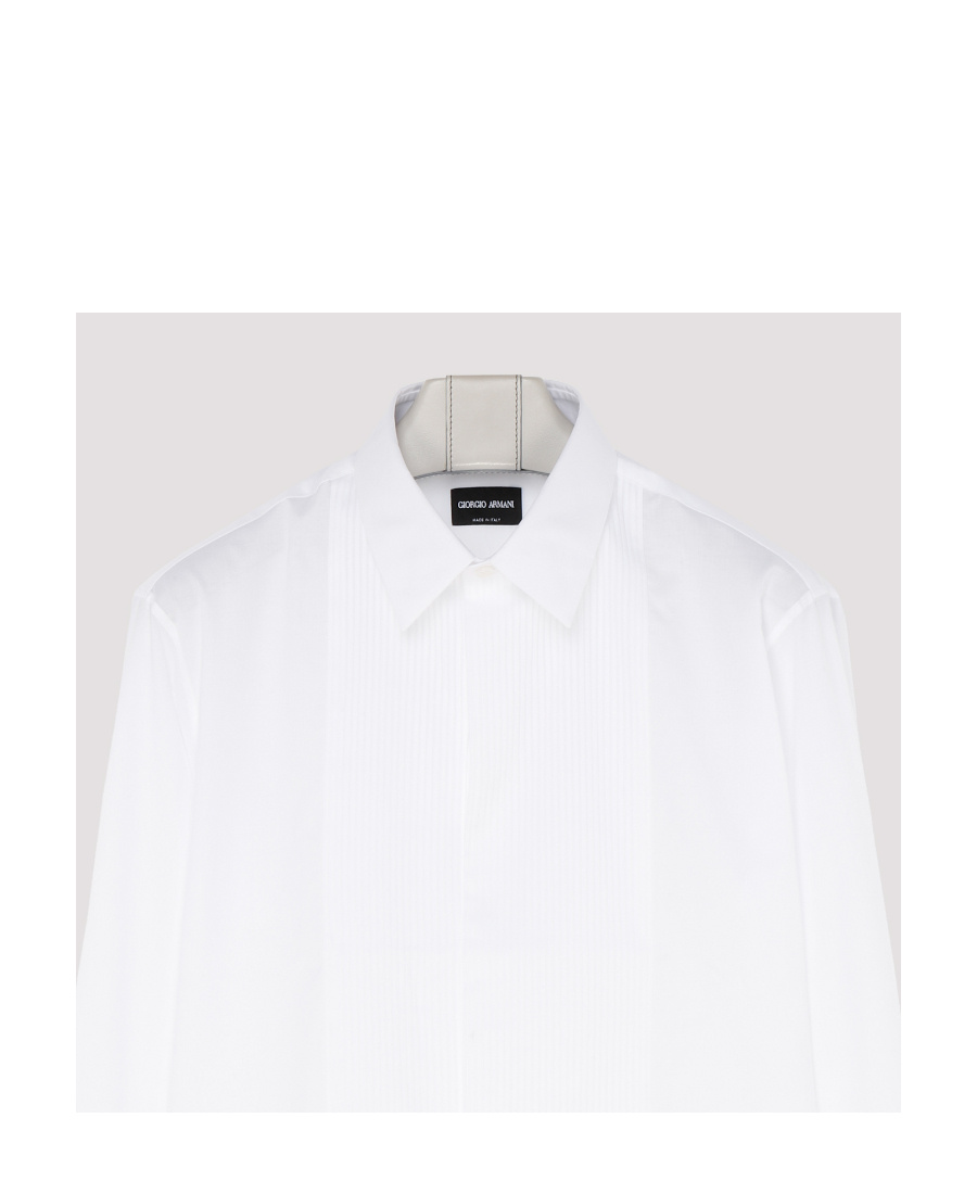 Giorgio Armani Pleated-bib Formal Shirt In White