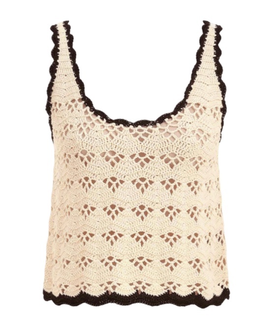 Zimmermann Rhiannon Cotton Crochet Knit Tank Top In White