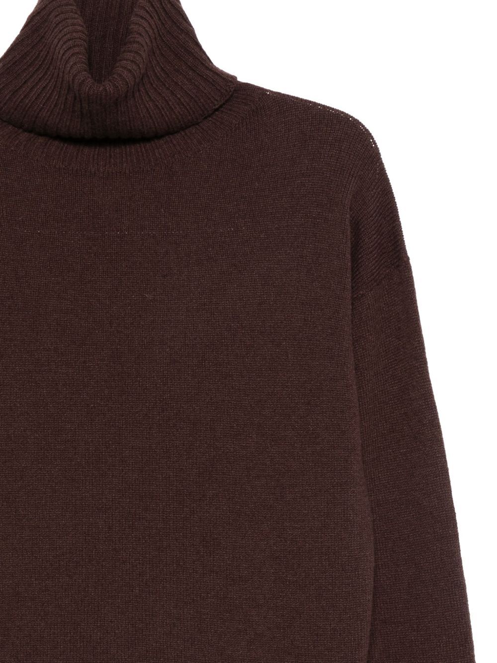 Alysi Ribbed Turtleneck Sweater In Brown