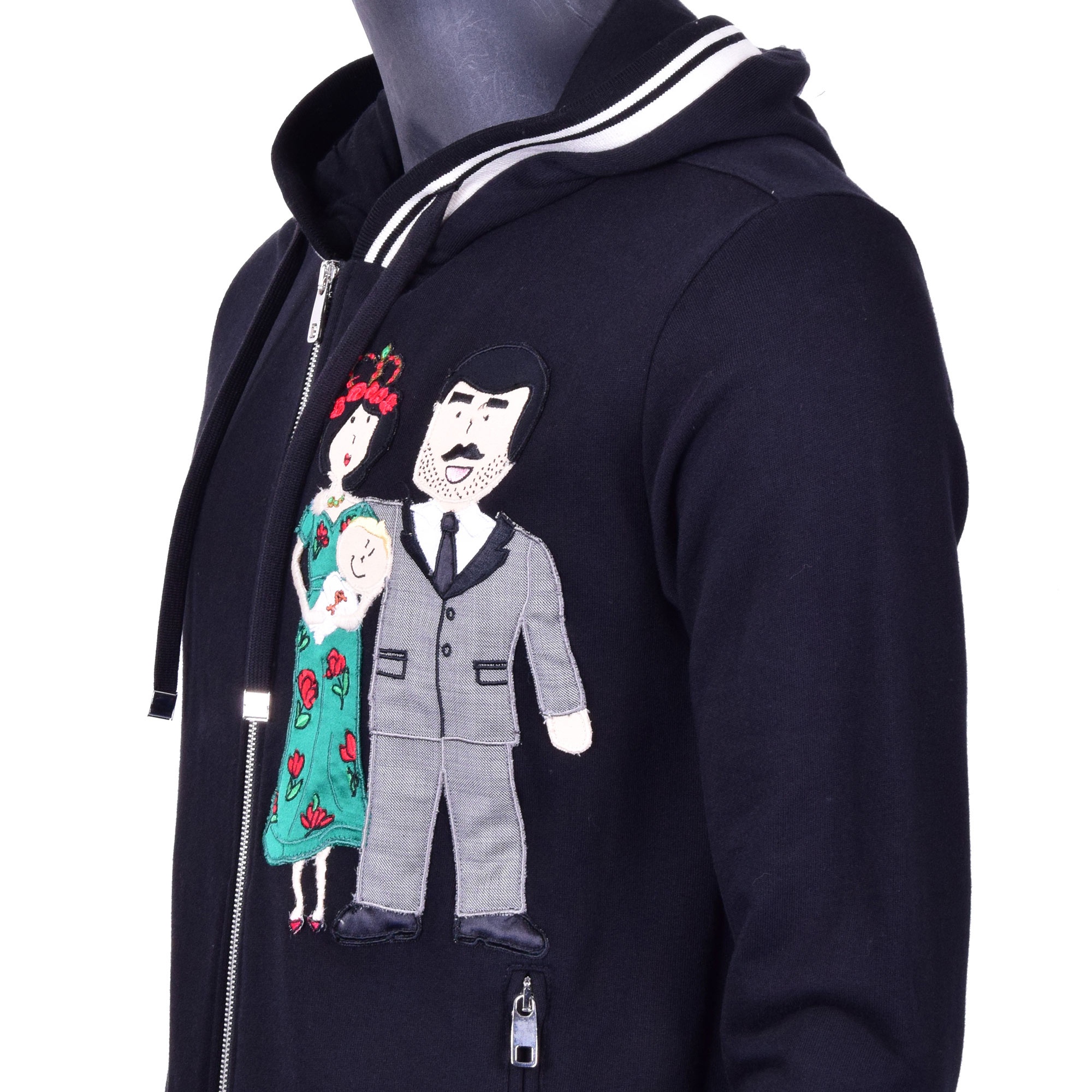 Dolce & Gabbana Hooded Casual Jacket In Black
